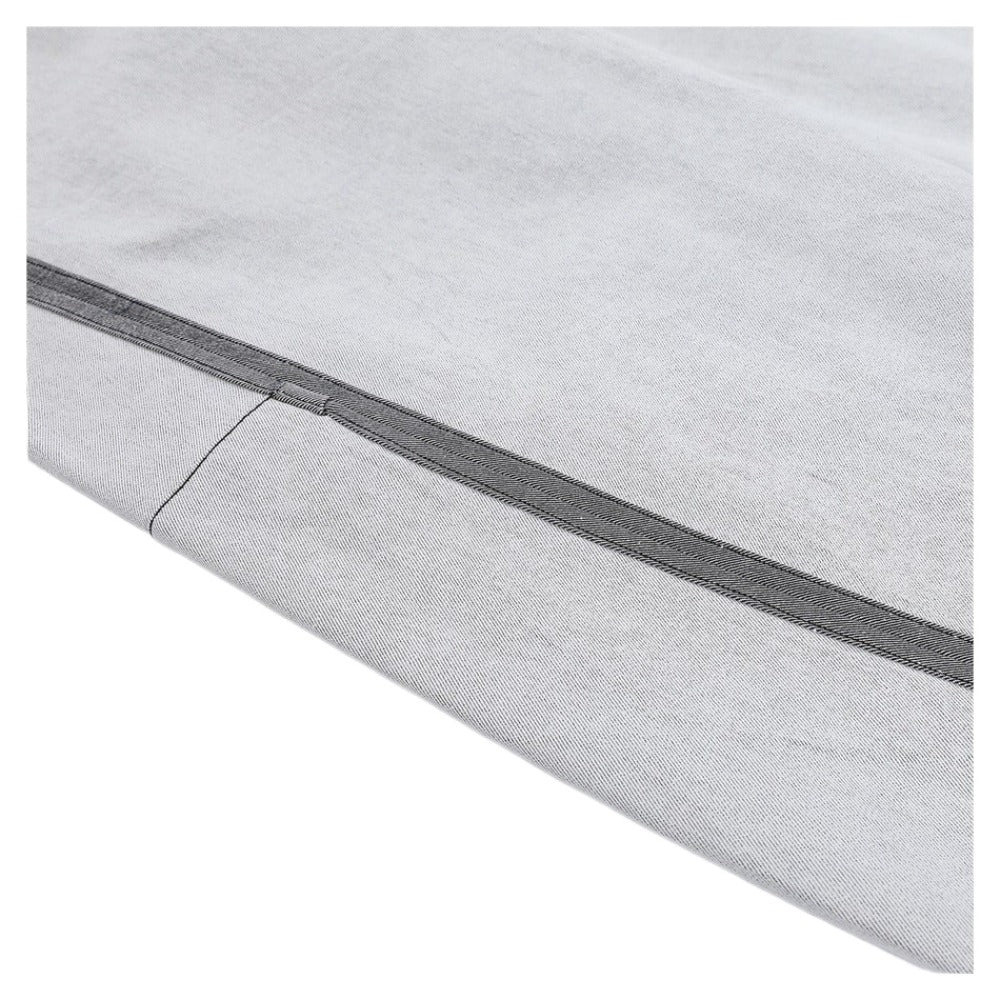 Light Gray Contrast Stitch Wide - Leg Jeans - Thrashink