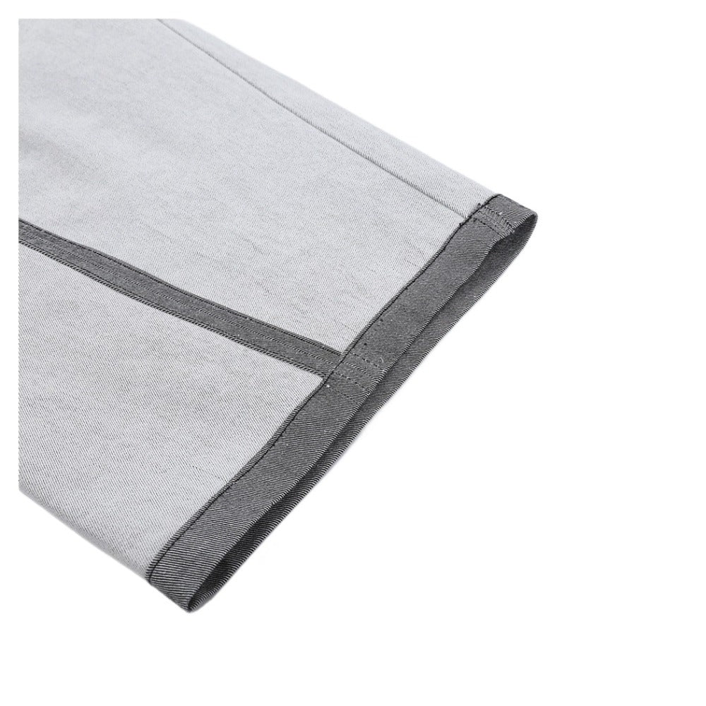 Light Gray Contrast Stitch Wide - Leg Jeans - Thrashink