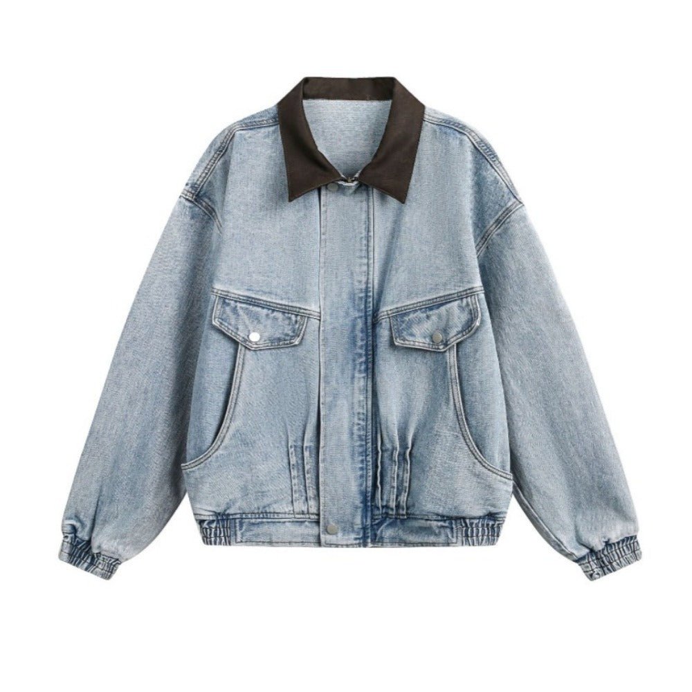 Light Wash Denim Work Jacket - Thrashink