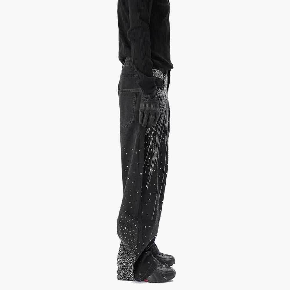 Lunar Light Rhinestones Jeans - Thrashink