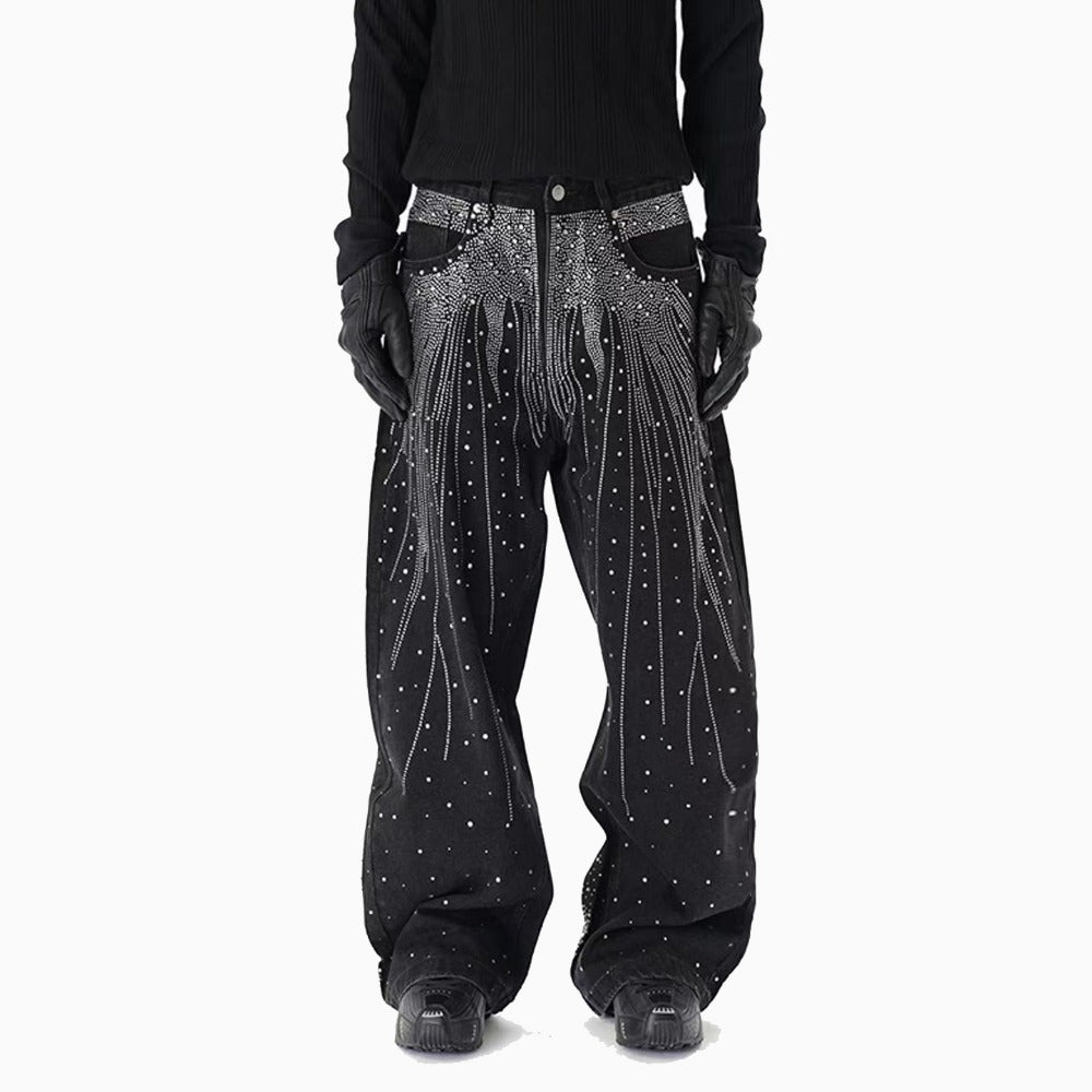 Lunar Light Rhinestones Jeans - Thrashink