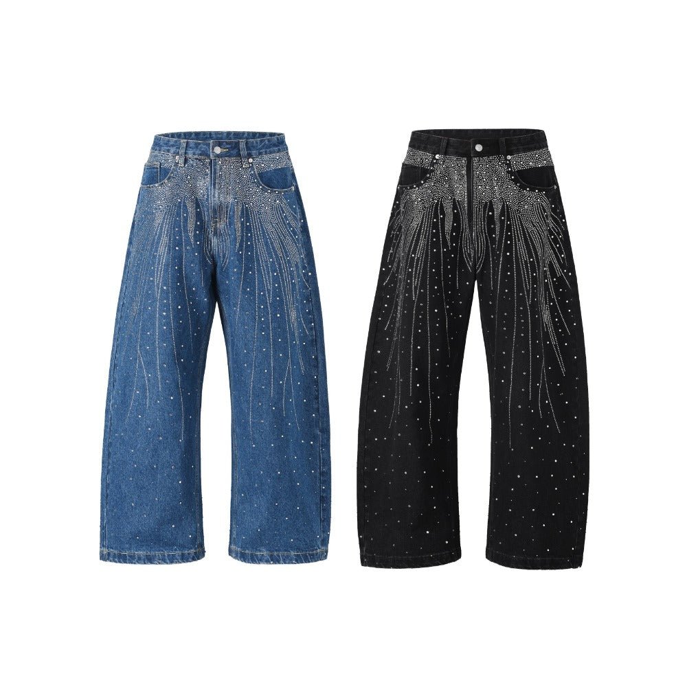 Lunar Light Rhinestones Jeans - Thrashink