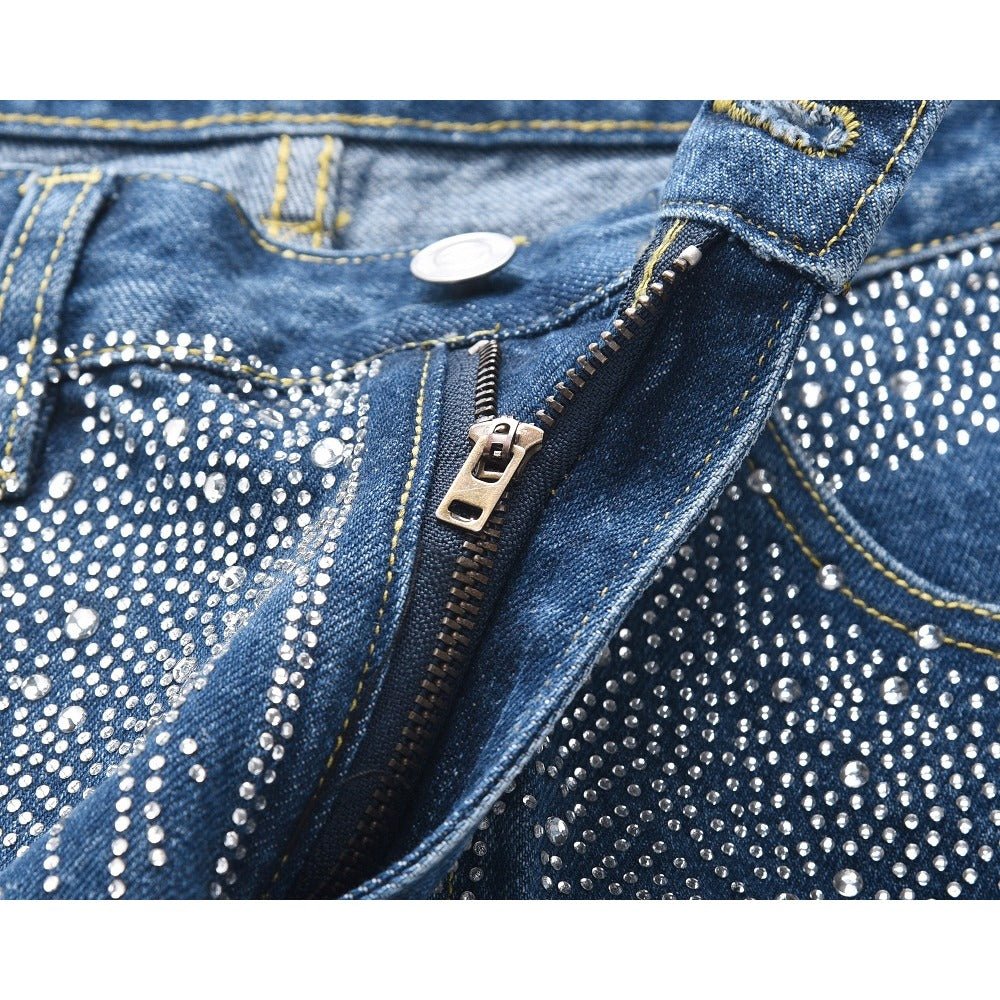 Lunar Light Rhinestones Jeans - Thrashink