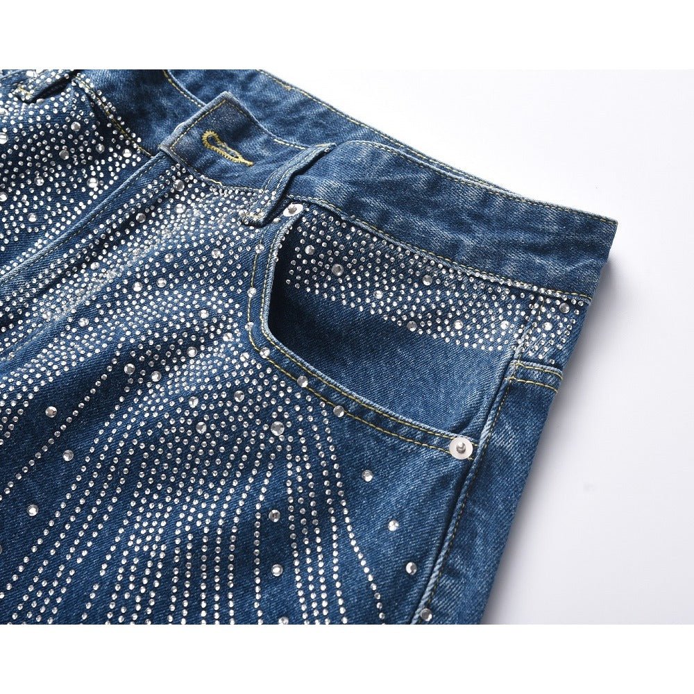 Lunar Light Rhinestones Jeans - Thrashink