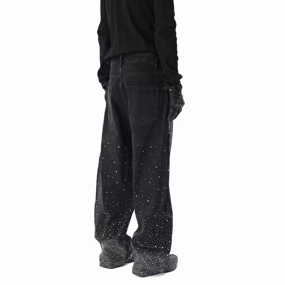 Lunar Light Rhinestones Jeans - Thrashink