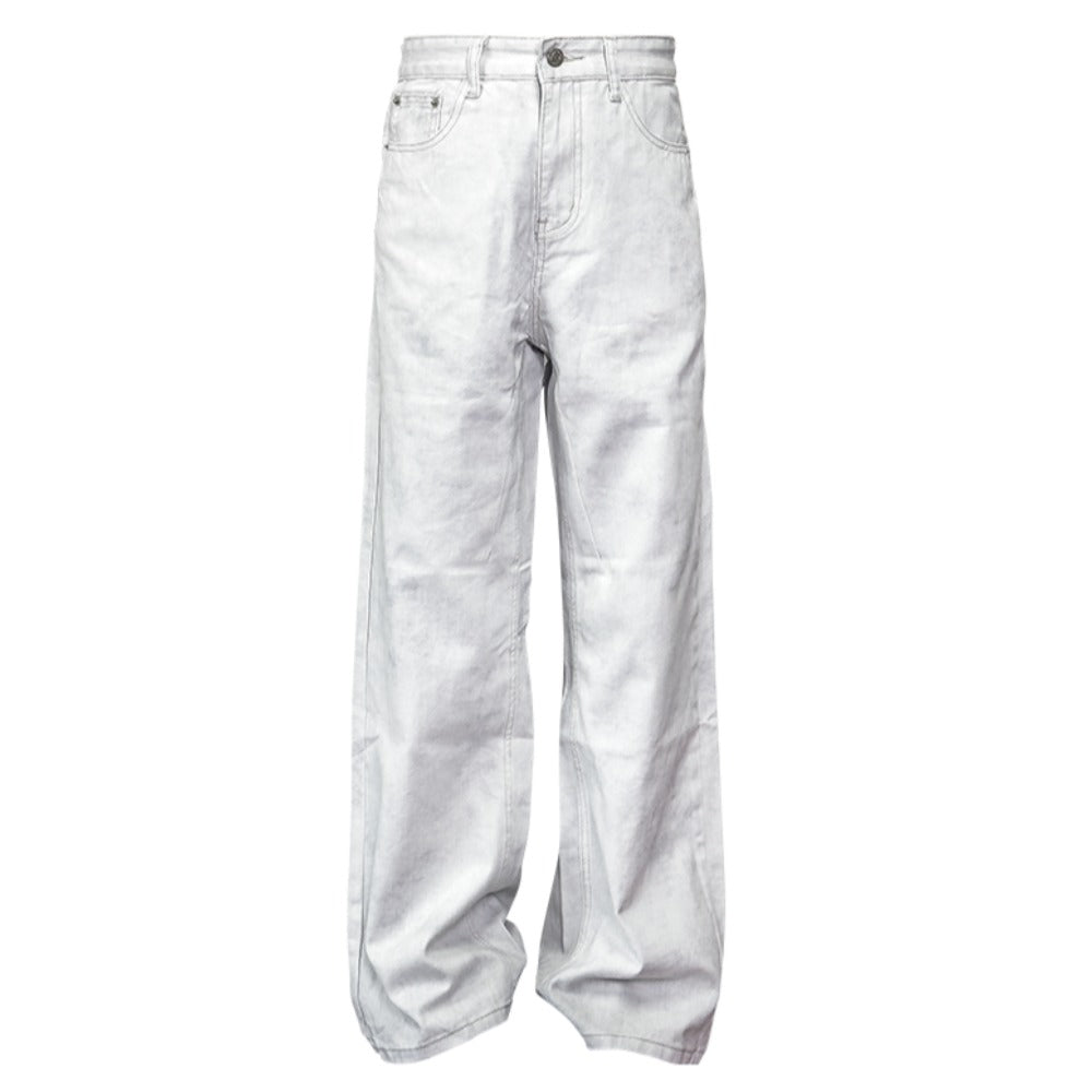 Marble Straight Distressed Jeans - Thrashink