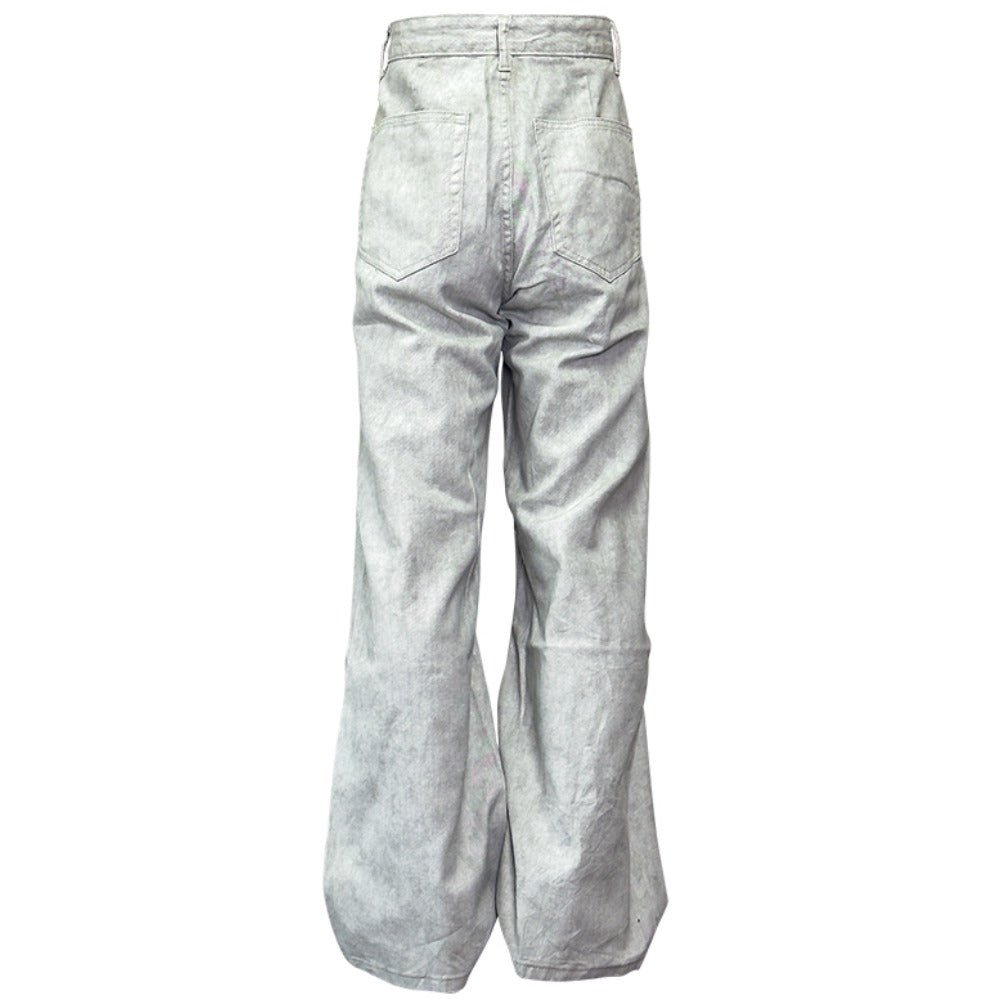 Marble Straight Distressed Jeans - Thrashink