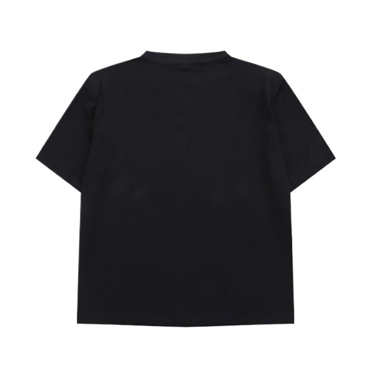 Mesh Hollow Shoulder Pad T-Shirt - Thrashink