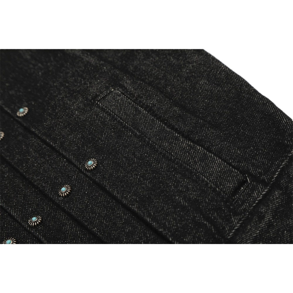 Metal Buckle Workwear Short Denim Jacket - Thrashink