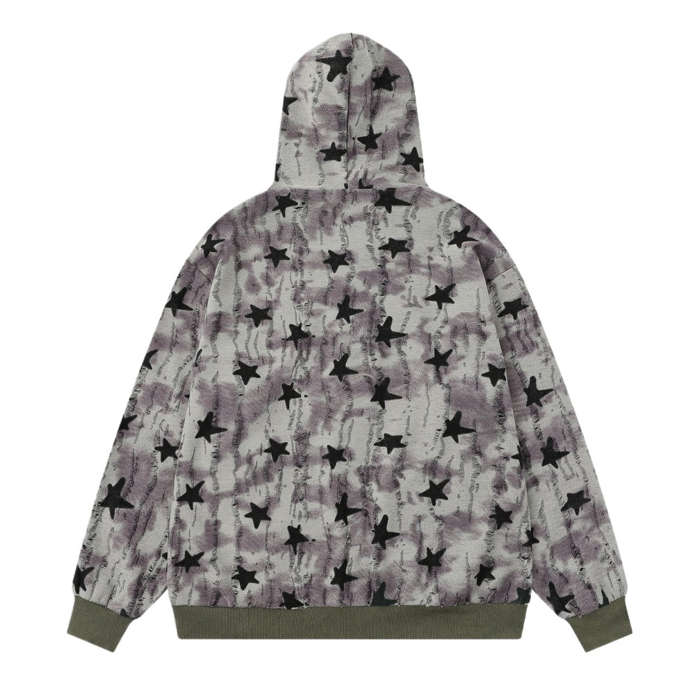 Misty Star Camo Zip Hoodie - Thrashink