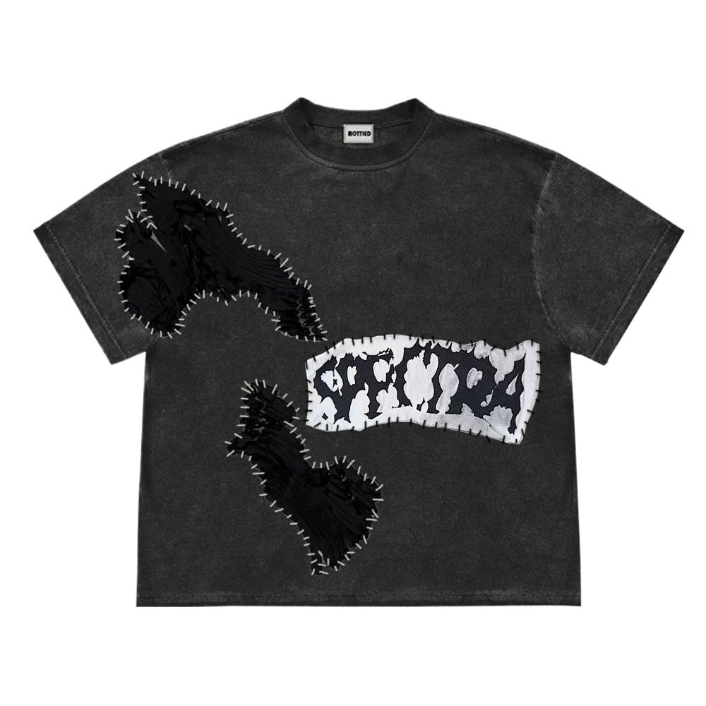 Mottled Patchwork Art T-Shirt - Thrashink