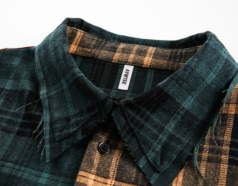 Multicolor Patchwork Check Shirt - Thrashink