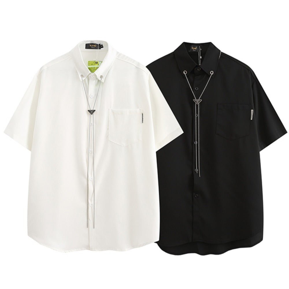 Necklace Short Sleeve Shirt - Thrashink