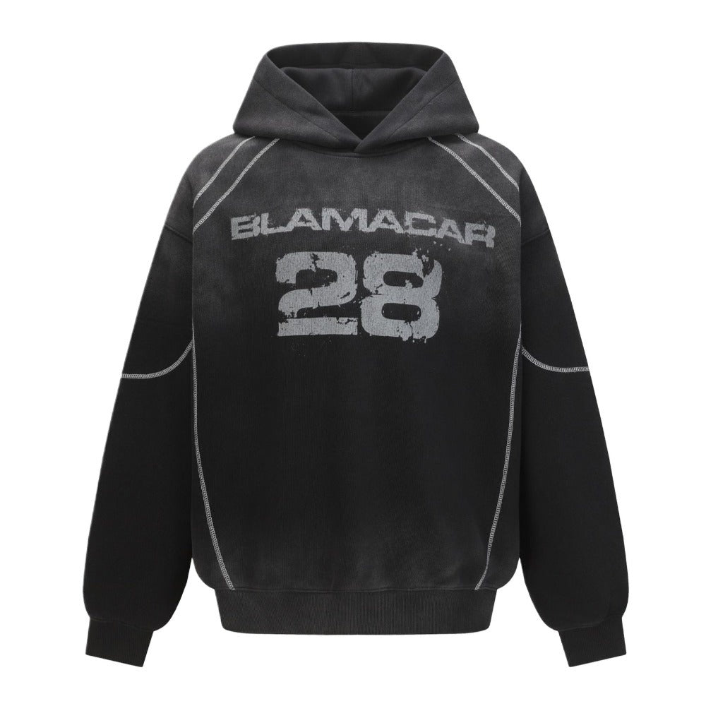 No. 28 Distressed Street Hip - hop Hoodie - Thrashink
