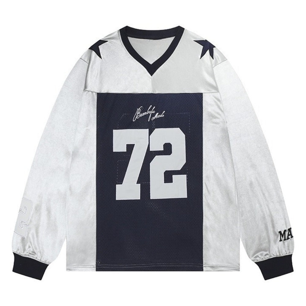 No. 72 Satin Paneled Sports T-Shirt - Thrashink