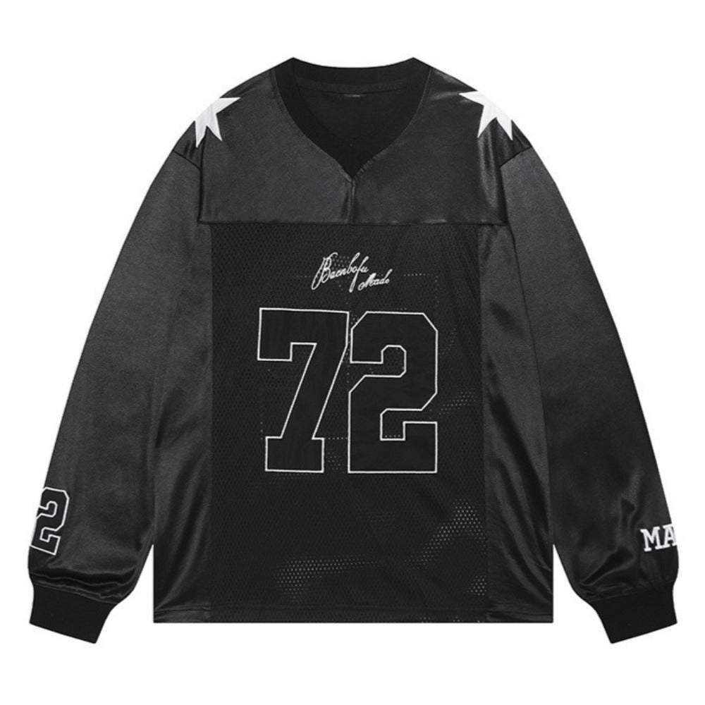 No. 72 Satin Paneled Sports T-Shirt - Thrashink
