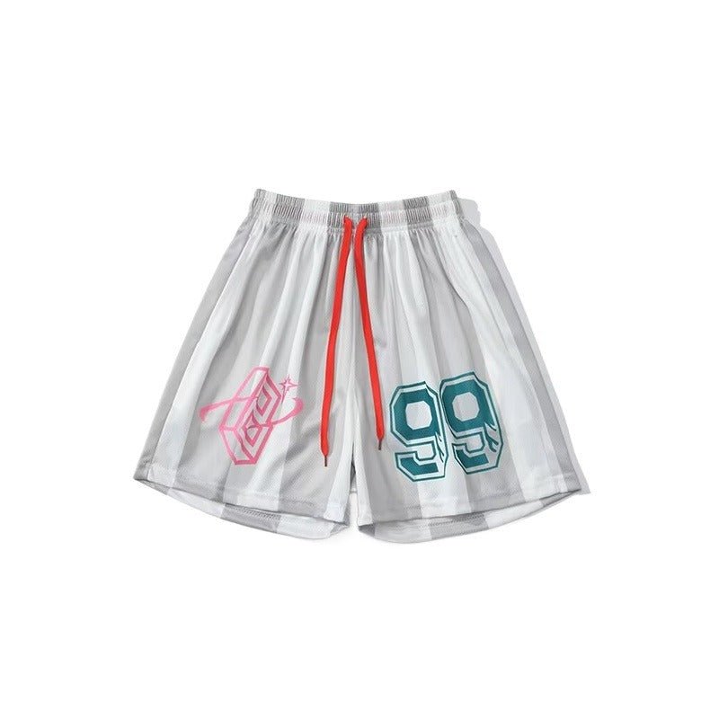 No. 99 Colorblock Striped Sports Shorts - Thrashink