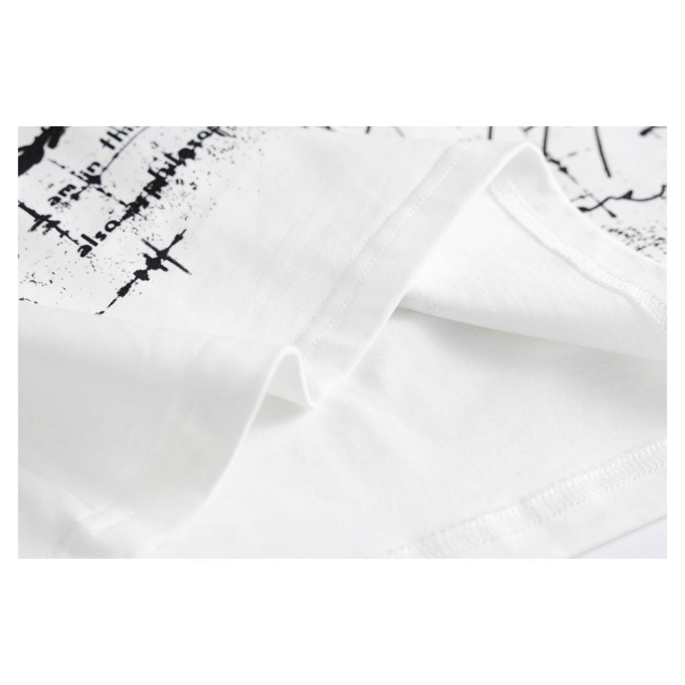 Note Graffiti Print Long Sleeve T-Shirt - Thrashink
