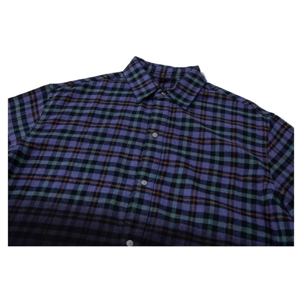 Ombre Checkered Flannel Overshirt - Thrashink