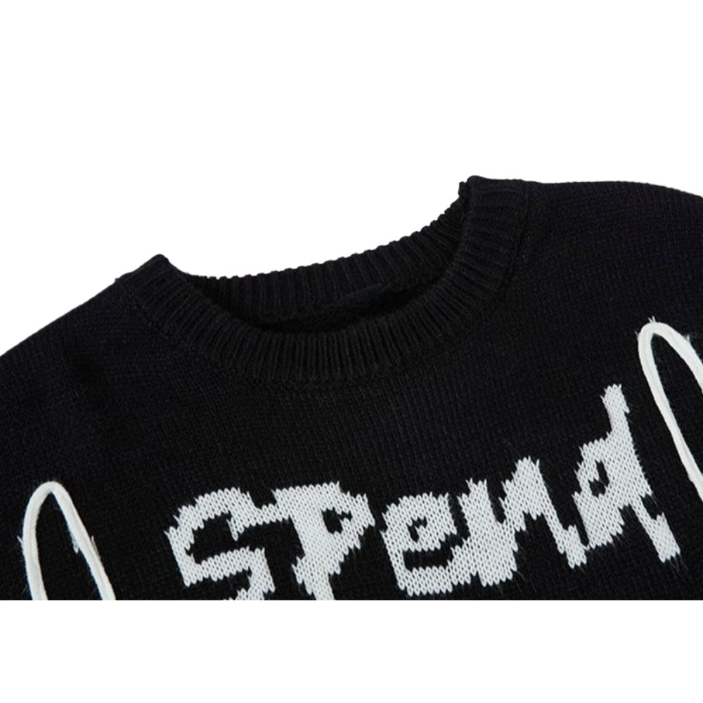 OwnWay Graphic Knit Sweater - Thrashink