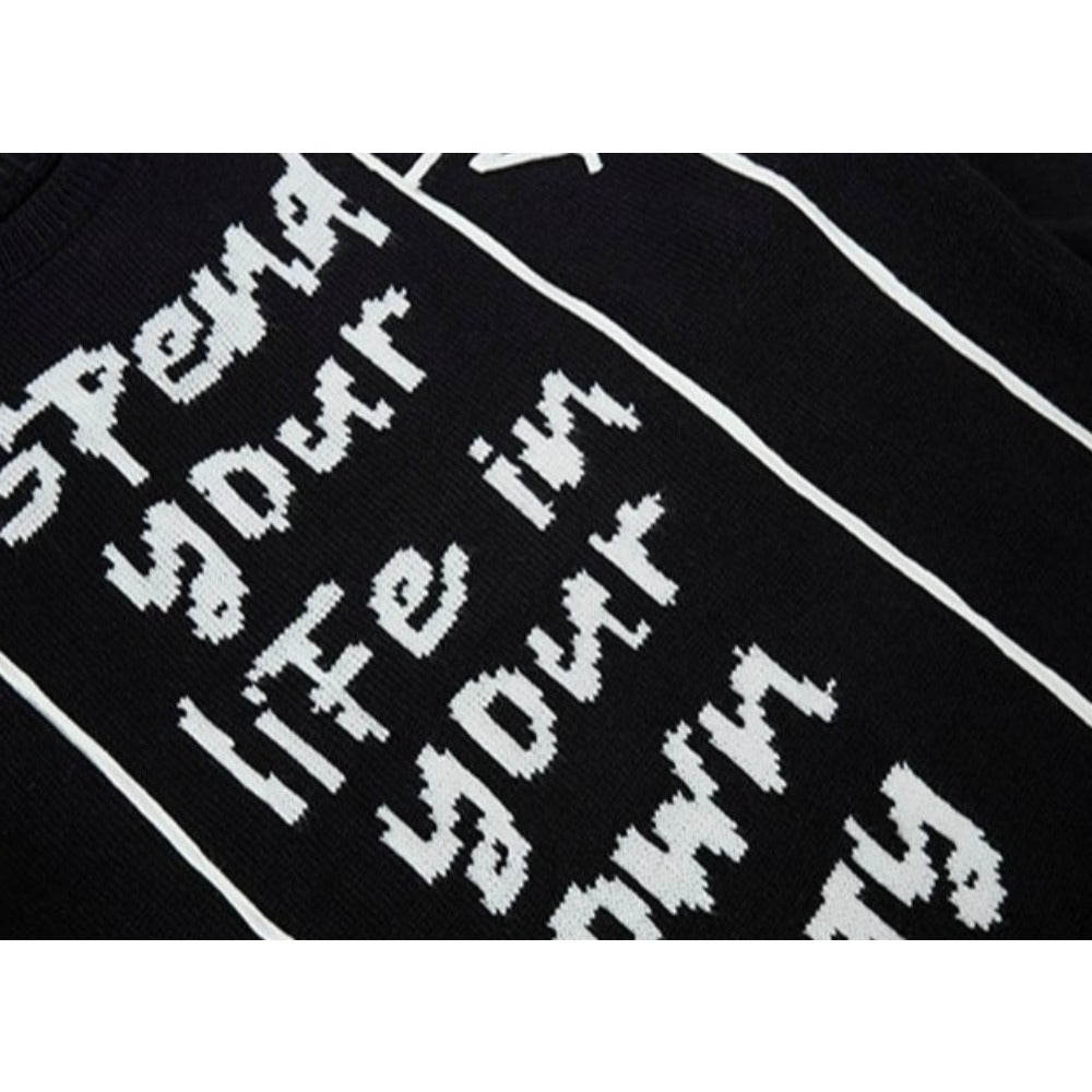 OwnWay Graphic Knit Sweater - Thrashink