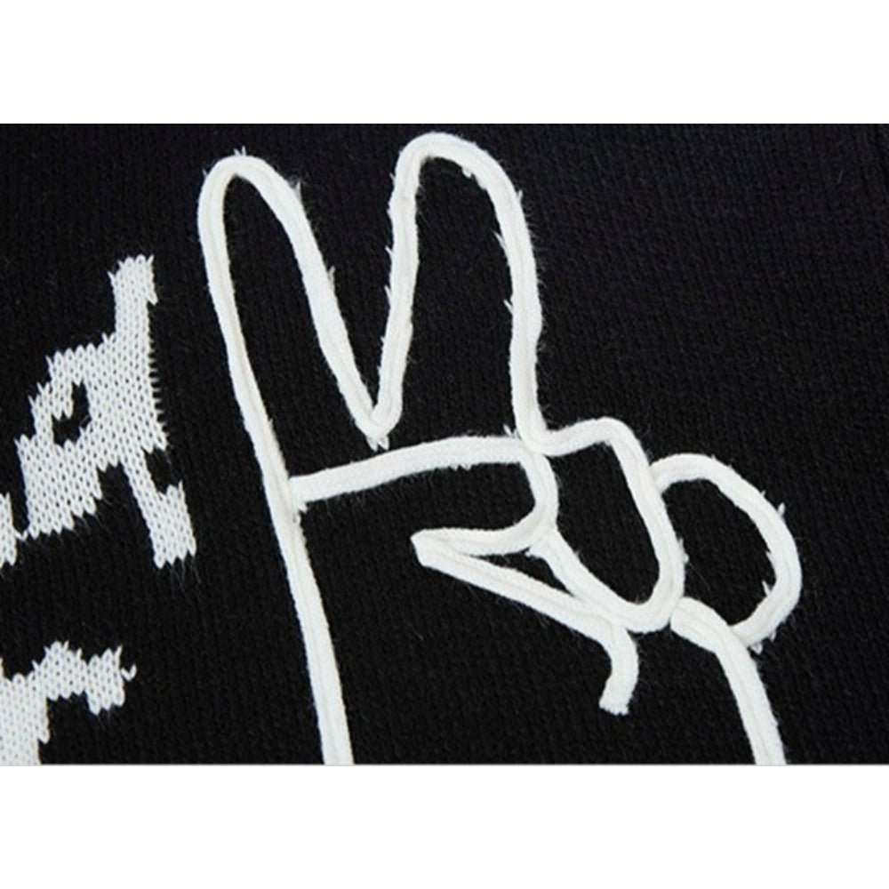 OwnWay Graphic Knit Sweater - Thrashink