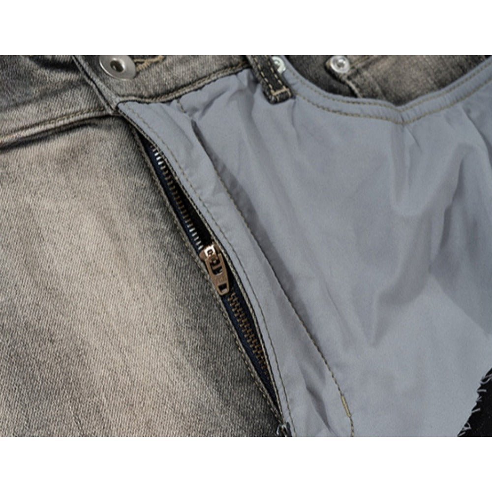Paneled Coated Stacked Bootcut Jeans - Thrashink