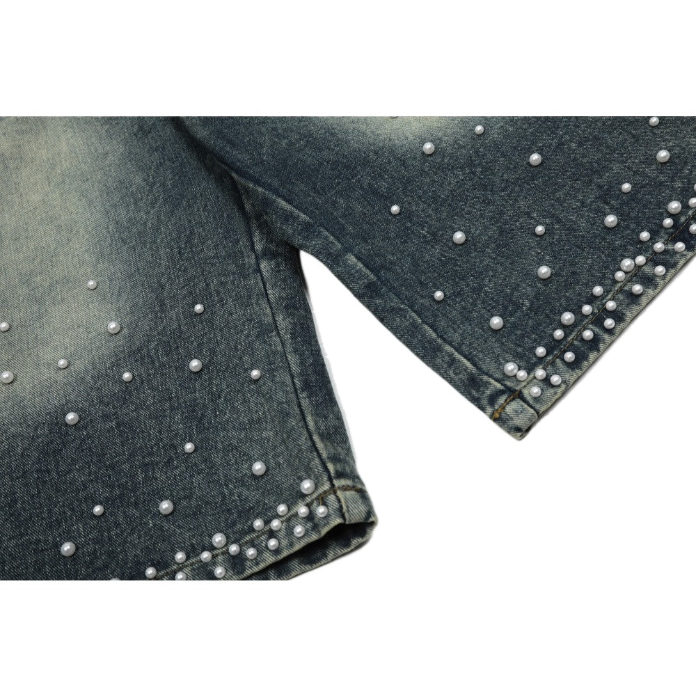 Pearl Distressed Denim Shorts - Thrashink
