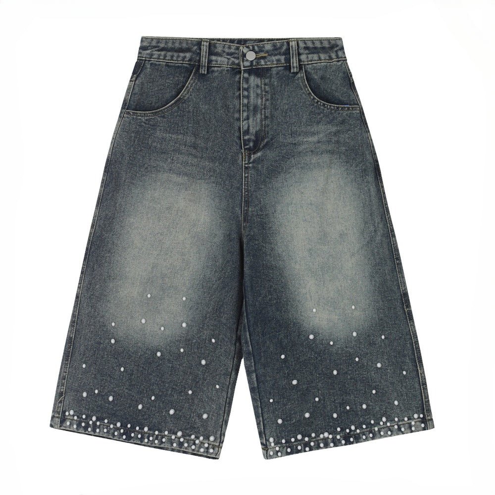 Pearl Distressed Denim Shorts - Thrashink
