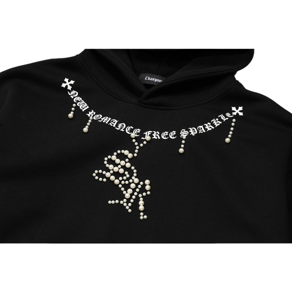 Pearl Embellished Hoodie - Thrashink