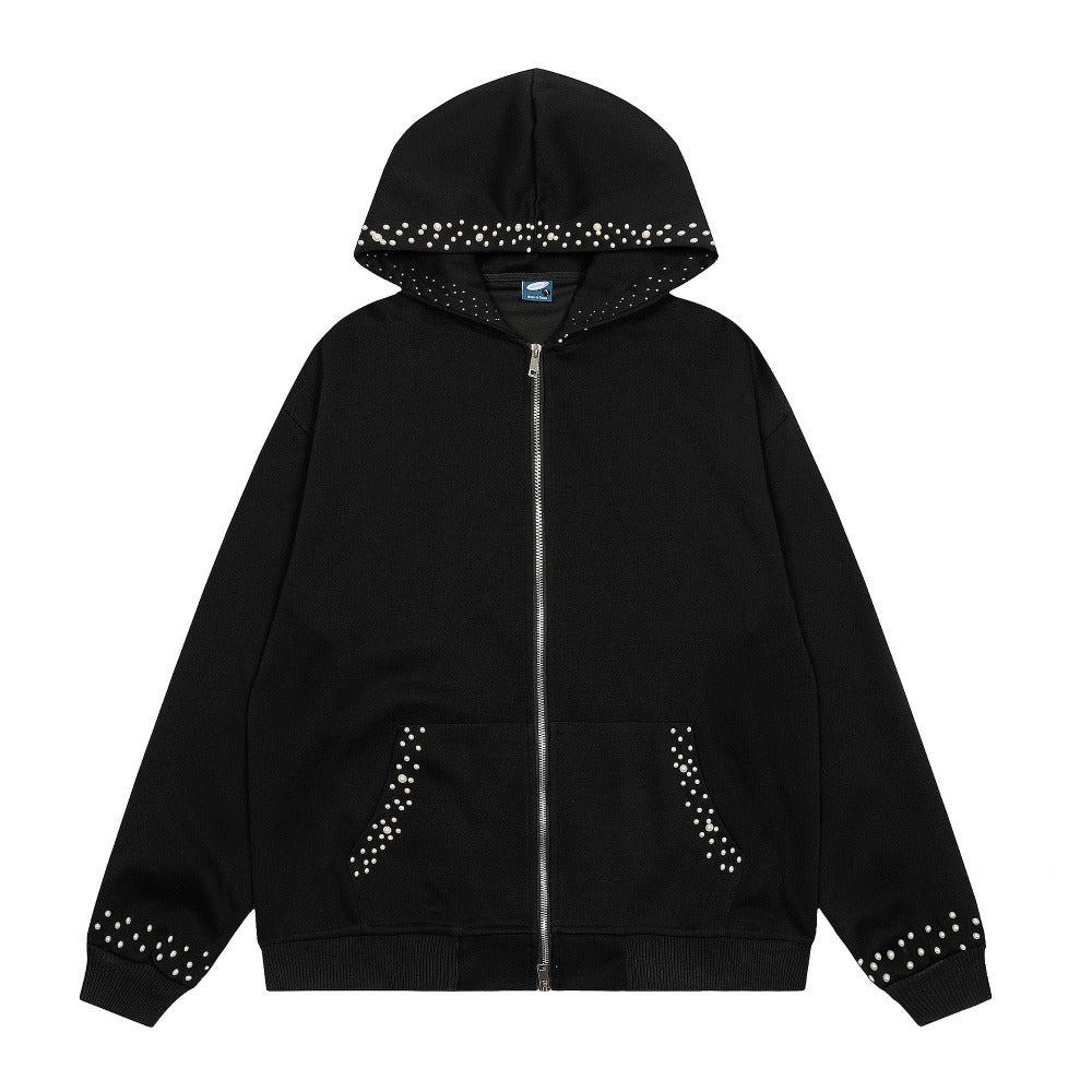 Pearl Studded Hoodie - Thrashink