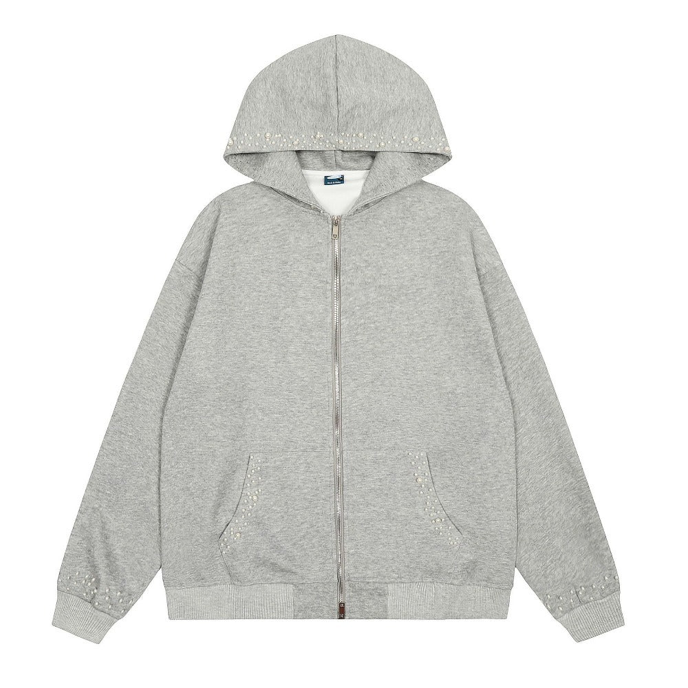 Pearl Studded Hoodie - Thrashink
