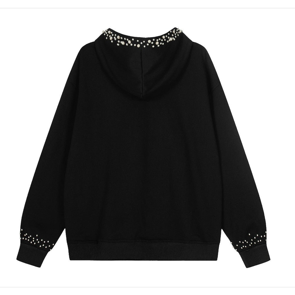 Pearl Studded Hoodie - Thrashink