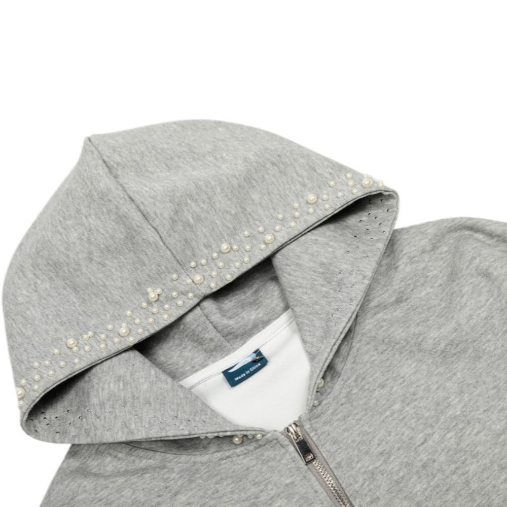 Pearl Studded Hoodie - Thrashink