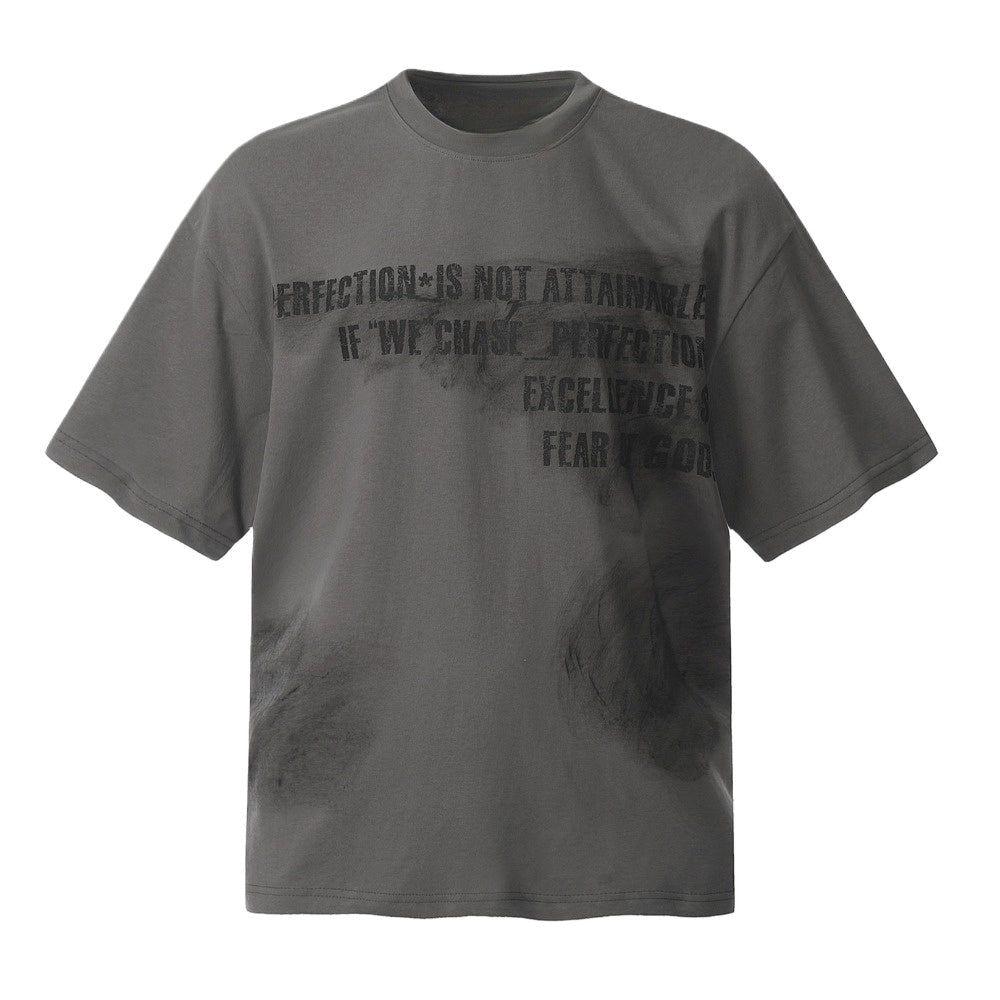 Perfection Quest Letter Print T-Shirt - Thrashink