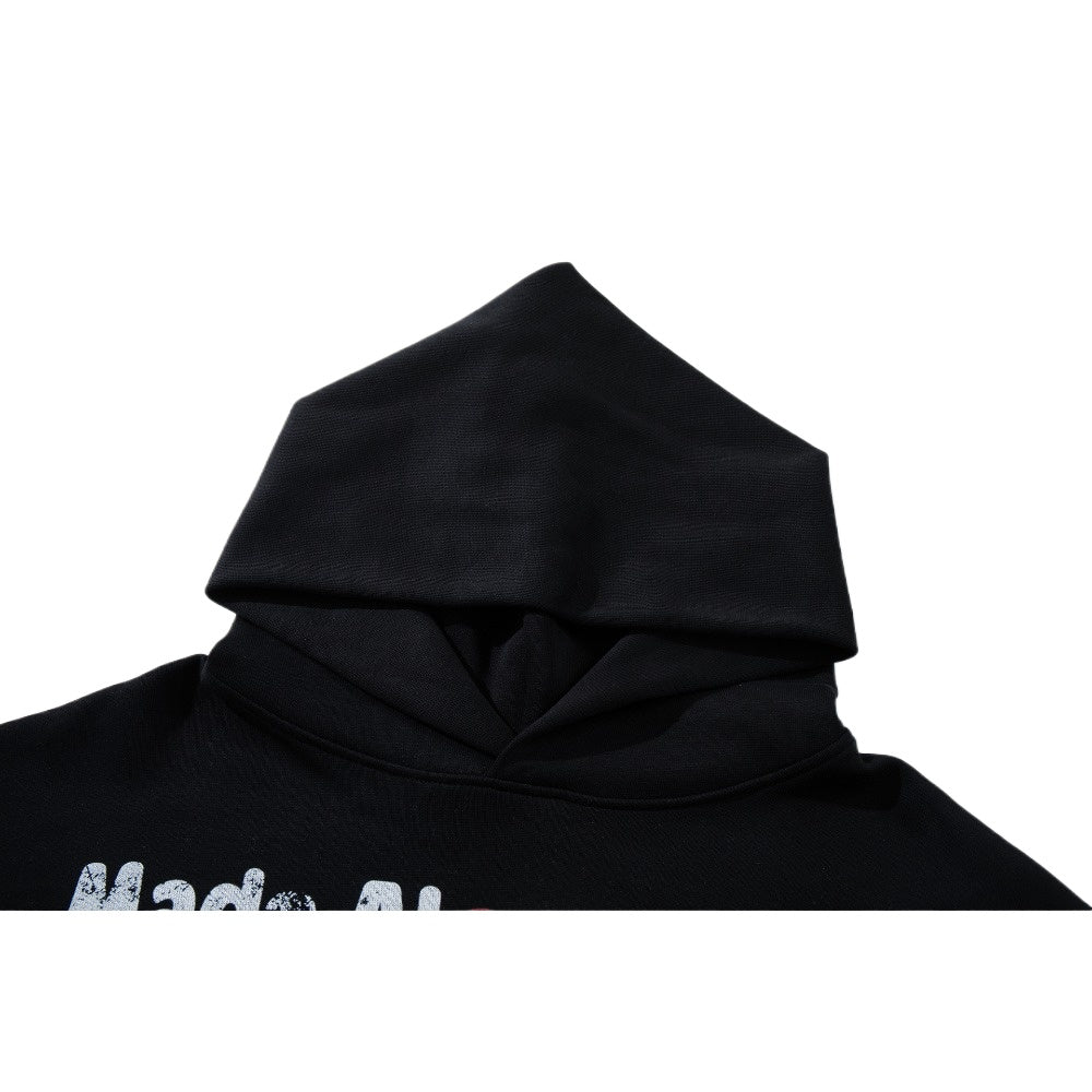 Personalized Distressed Print Hoodie - Thrashink
