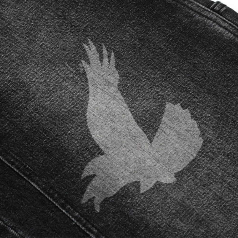 Pigeon Print Loose Jeans - Thrashink