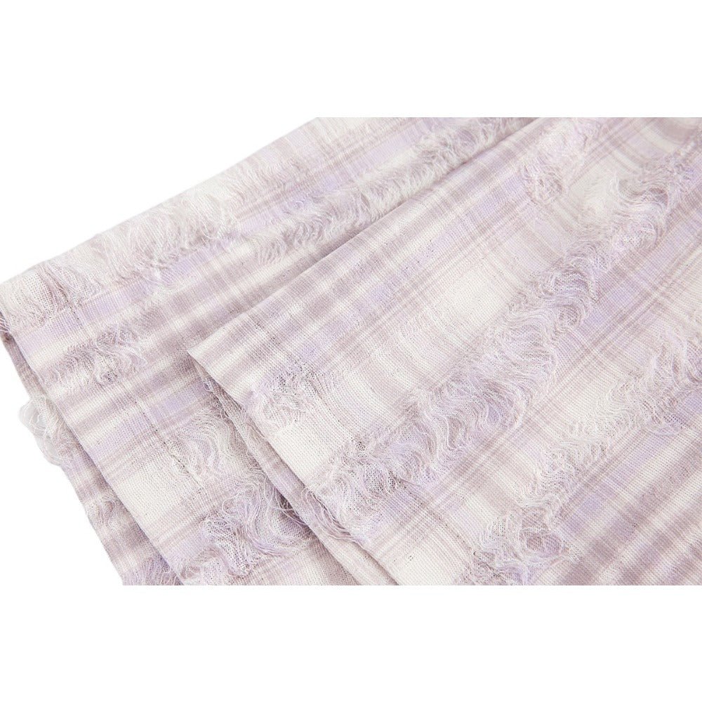 Pinkish Purple Floral Graffiti Check Shirt - Thrashink
