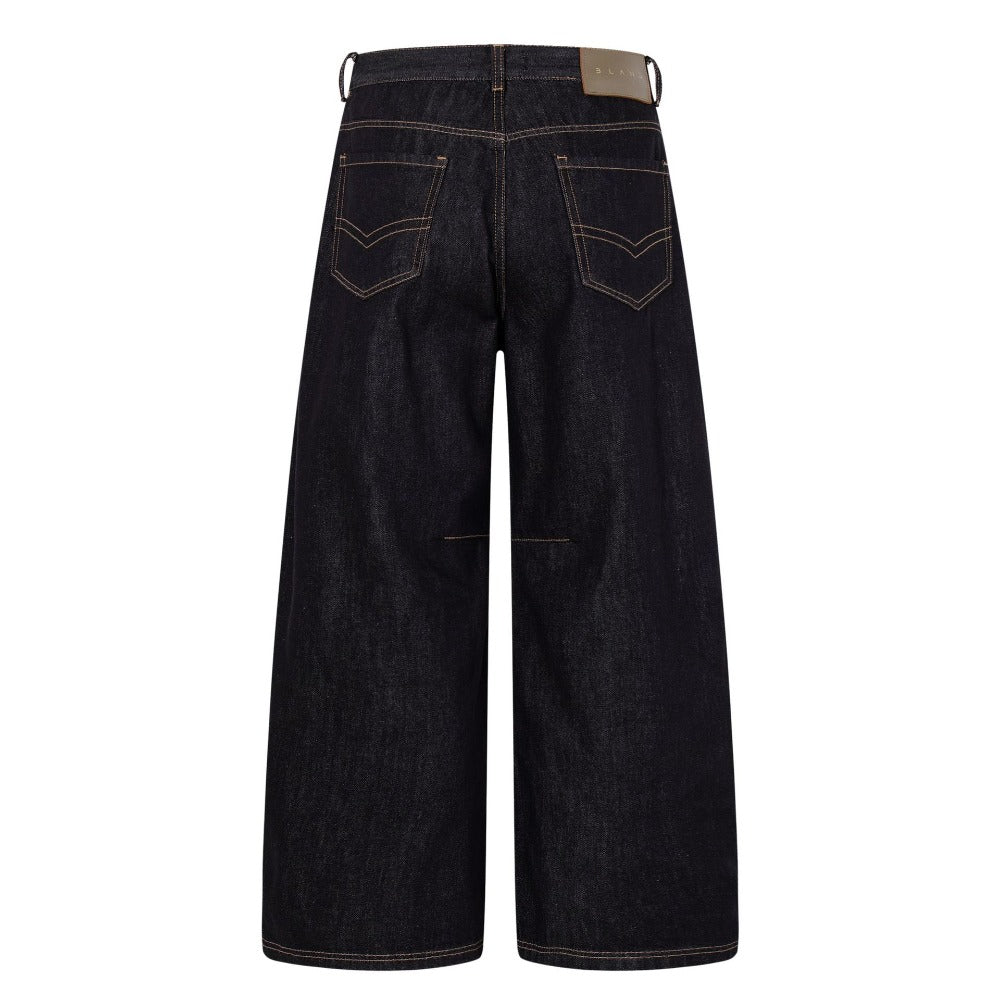 Plaid Accent Wide Leg Jeans - Thrashink