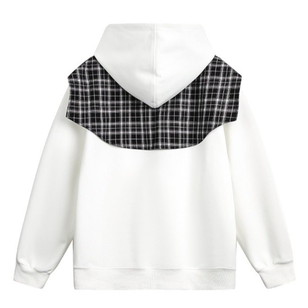Plaid Shawl Hoodie - Thrashink