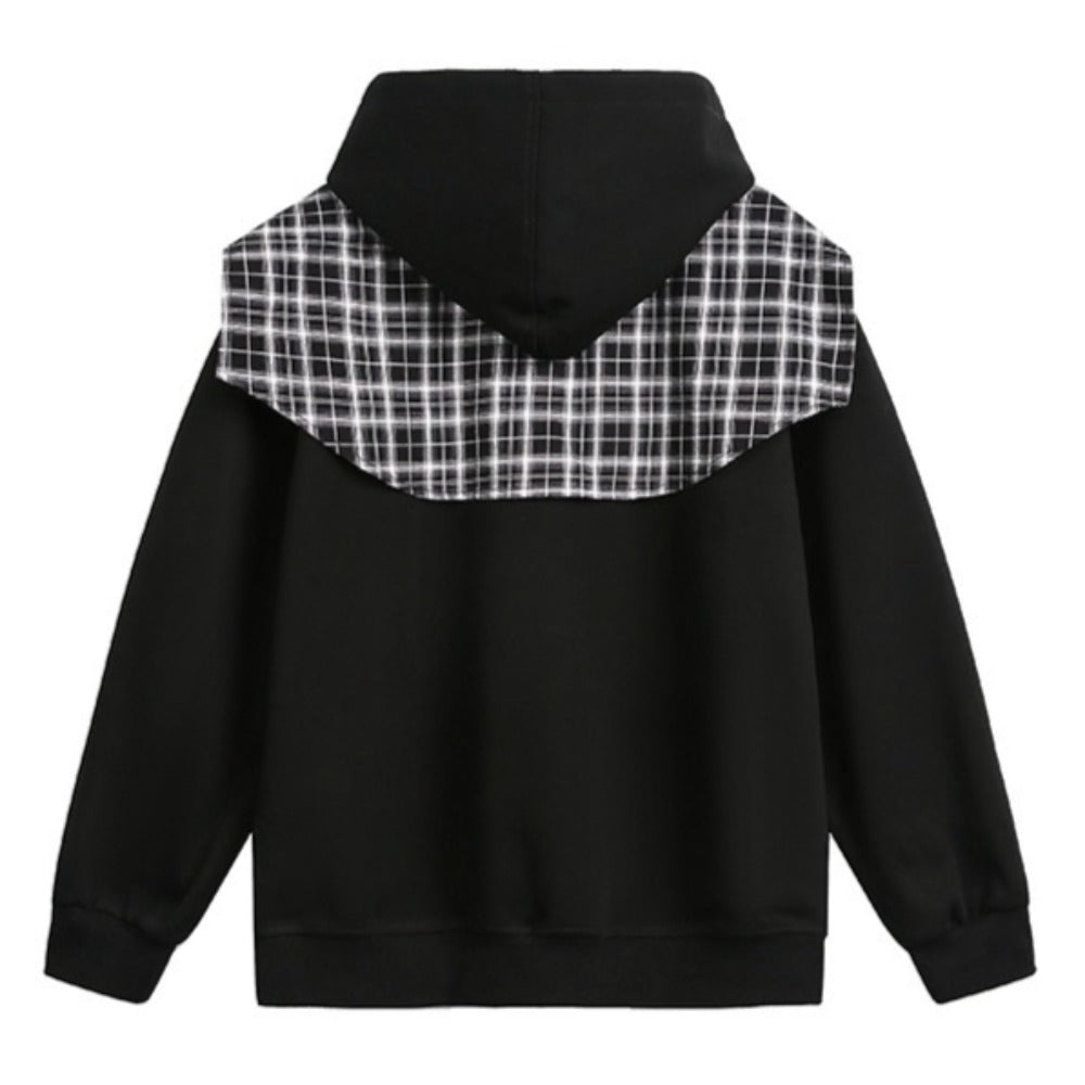 Plaid Shawl Hoodie - Thrashink