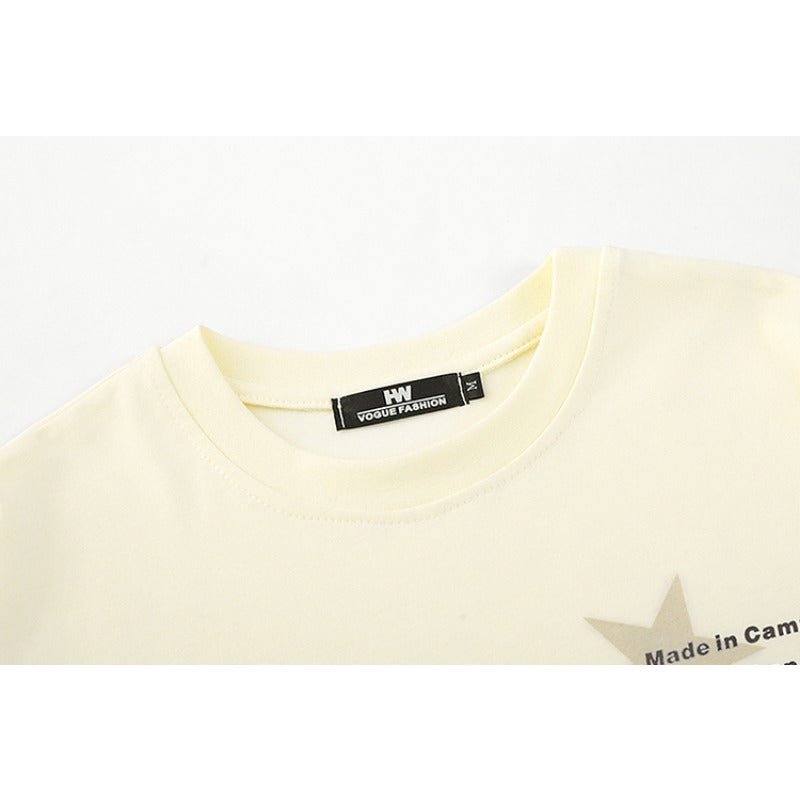 Plush Embroidered "W" Short Sleeve T-Shirt - Thrashink