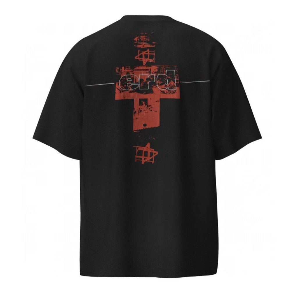 Portrait Printed Washed Distressed T-Shirt - Thrashink
