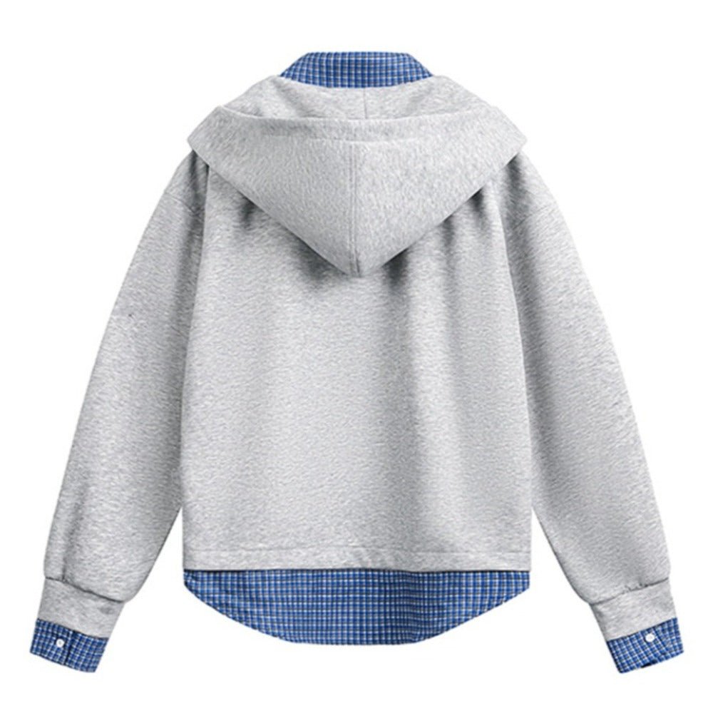 Preppy Style False Two - piece Hoodie - Thrashink