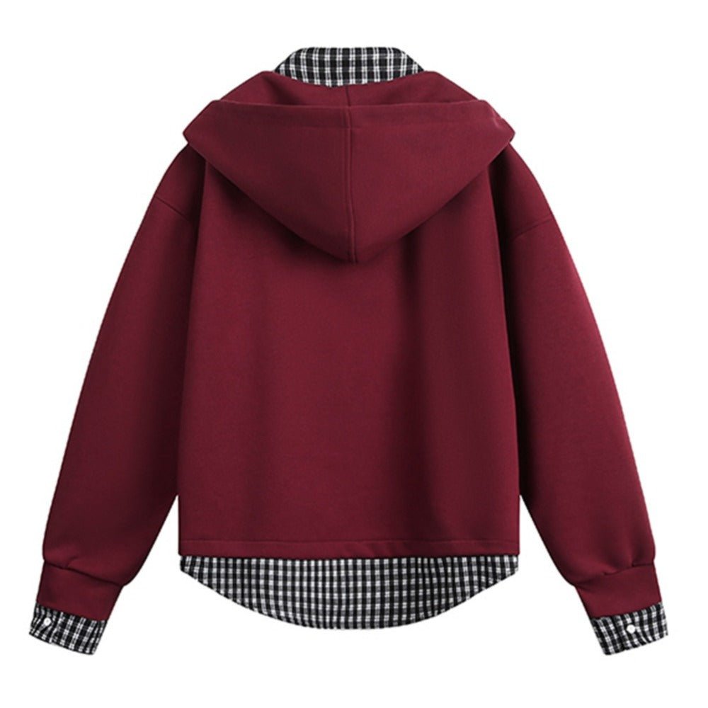 Preppy Style False Two - piece Hoodie - Thrashink