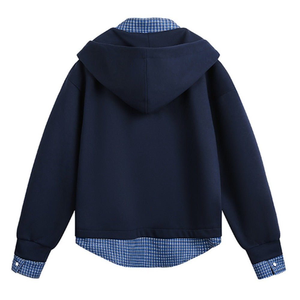 Preppy Style False Two - piece Hoodie - Thrashink