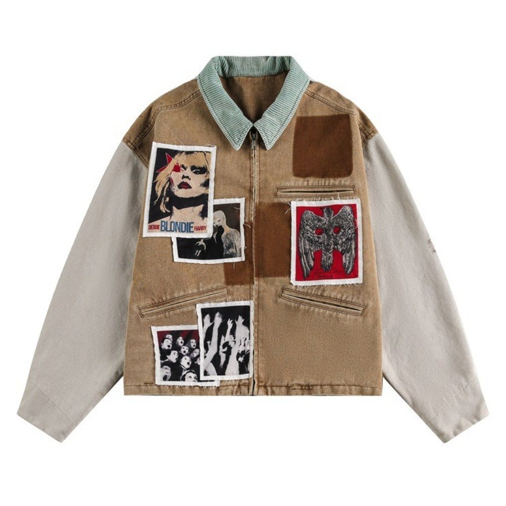 Punk Collage Patchwork Jacket - Thrashink