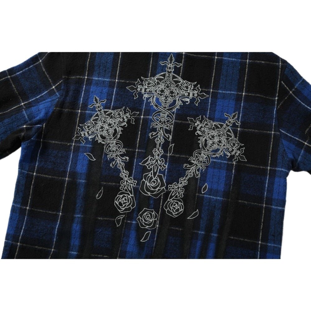 Punk Skull Roses Pattern Hoodie - Thrashink