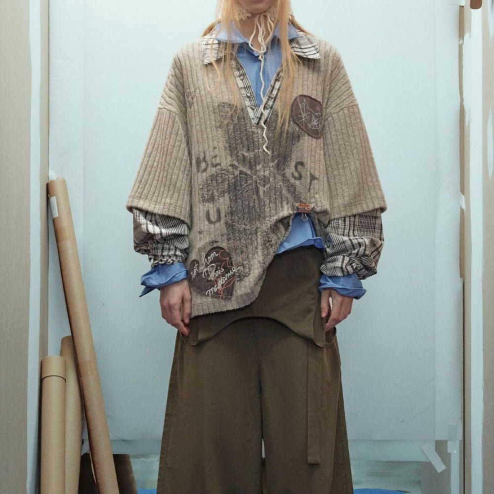 Punk Style Fake Two - piece Sweatshirt - Thrashink