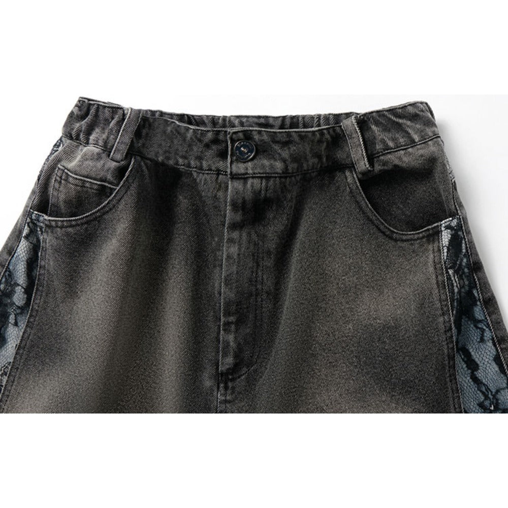 Python Pattern Denim Shorts - Thrashink